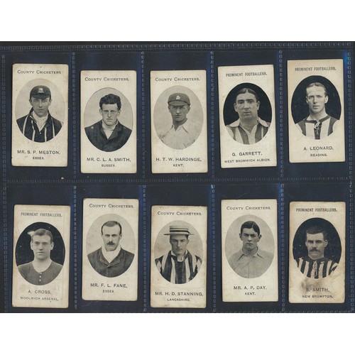 40 - Taddy. Loose odds with County Cricketers (6) and Prominent Footballers (8), varying condition. Qty 1... 