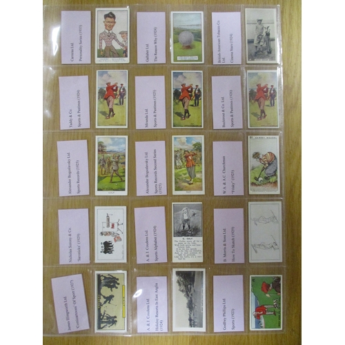 18 - Collection of Golf-themed useful odds in plastic sleeves, including Anglo Cigarette Manufacturing Ta... 