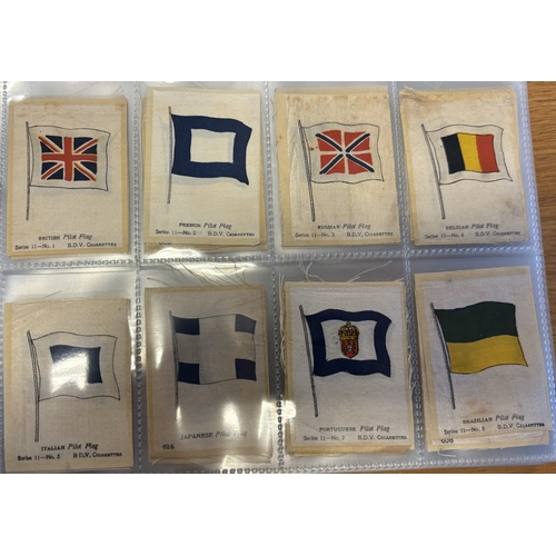 25 - Collection of mostly part set silk flags in one album, generally very good, including ranges of BDV ... 