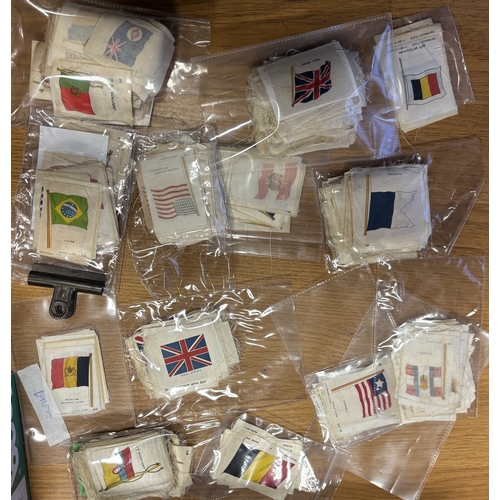 26 - Collection of silk British Empire, National and Naval flags, generally good, including ranges of Ken... 
