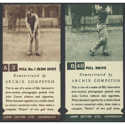 32 - Cotton. Complete set in plastic sleeves with 1936 Golf Strokes A/B, generally good plus. Cat. £500. ... 