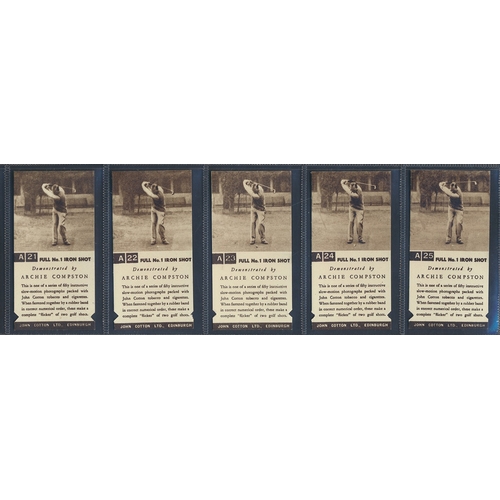 32 - Cotton. Complete set in plastic sleeves with 1936 Golf Strokes A/B, generally good plus. Cat. £500. ... 
