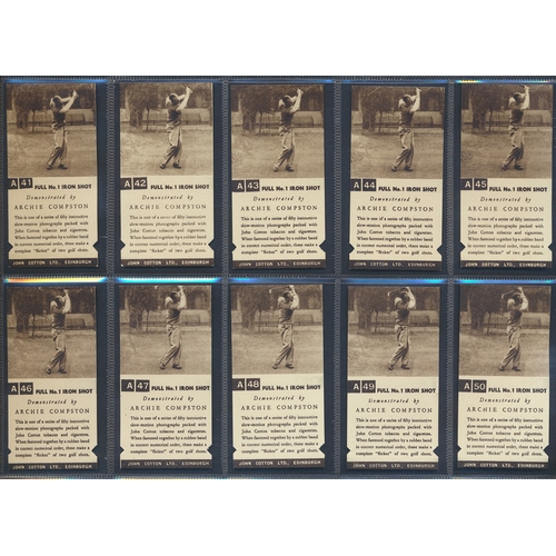 32 - Cotton. Complete set in plastic sleeves with 1936 Golf Strokes A/B, generally good plus. Cat. £500. ... 