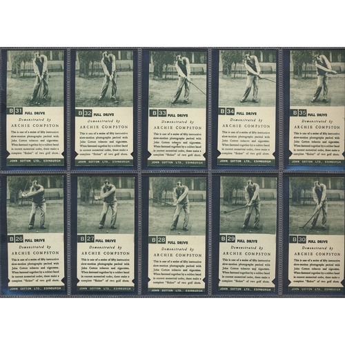 32 - Cotton. Complete set in plastic sleeves with 1936 Golf Strokes A/B, generally good plus. Cat. £500. ... 