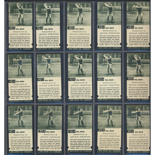 32 - Cotton. Complete set in plastic sleeves with 1936 Golf Strokes A/B, generally good plus. Cat. £500. ... 