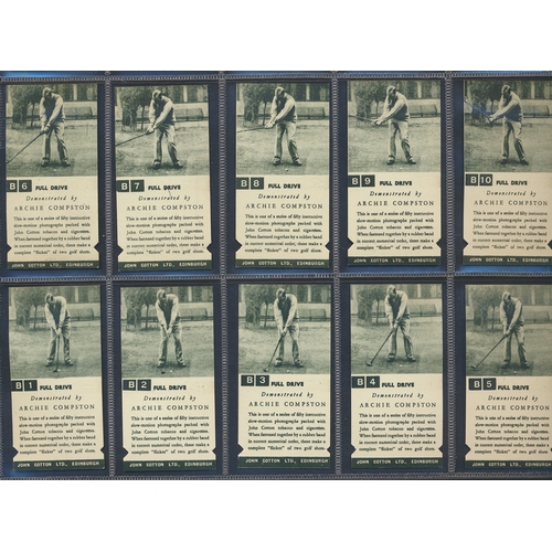 32 - Cotton. Complete set in plastic sleeves with 1936 Golf Strokes A/B, generally good plus. Cat. £500. ... 