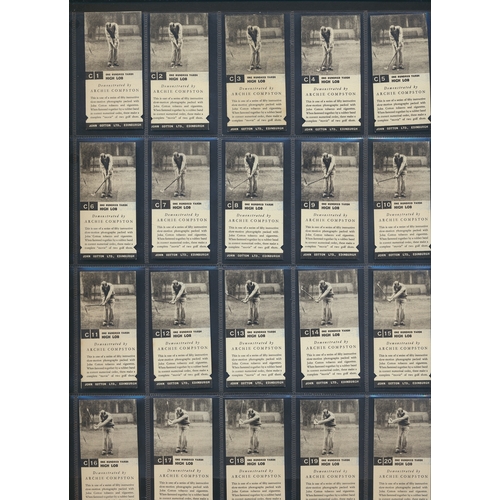 33 - Cotton. Complete set in plastic sleeves with 1937 Golf Strokes C/D, generally good. Cat. £800. (L)
