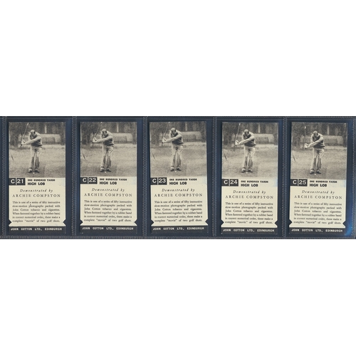 33 - Cotton. Complete set in plastic sleeves with 1937 Golf Strokes C/D, generally good. Cat. £800. (L)