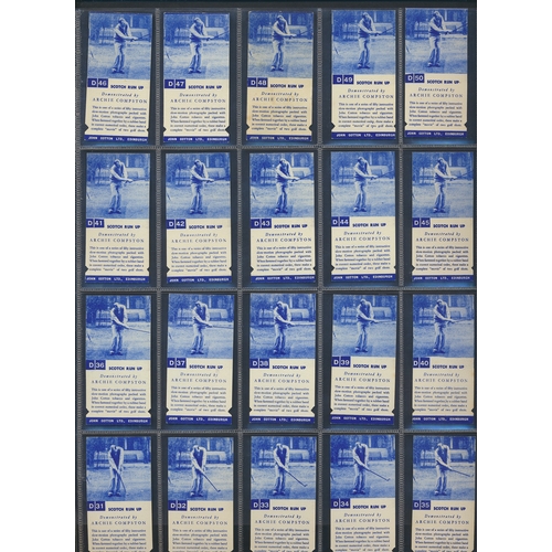 33 - Cotton. Complete set in plastic sleeves with 1937 Golf Strokes C/D, generally good. Cat. £800. (L)