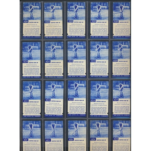 33 - Cotton. Complete set in plastic sleeves with 1937 Golf Strokes C/D, generally good. Cat. £800. (L)