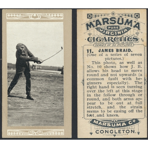 Marsuma. Complete set in plastic sleeves with 1914 Famous Golfers & Their Strokes, generally good. Cat. £4,000. (L)