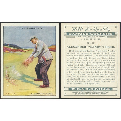 43 - Wills. Complete set in plastic sleeves with 1930 Famous Golfers, generally good. Cat. £600. (L)