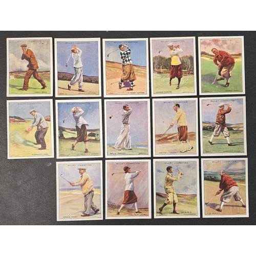 43 - Wills. Complete set in plastic sleeves with 1930 Famous Golfers, generally good. Cat. £600. (L)