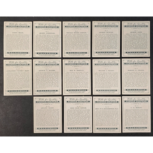 43 - Wills. Complete set in plastic sleeves with 1930 Famous Golfers, generally good. Cat. £600. (L)