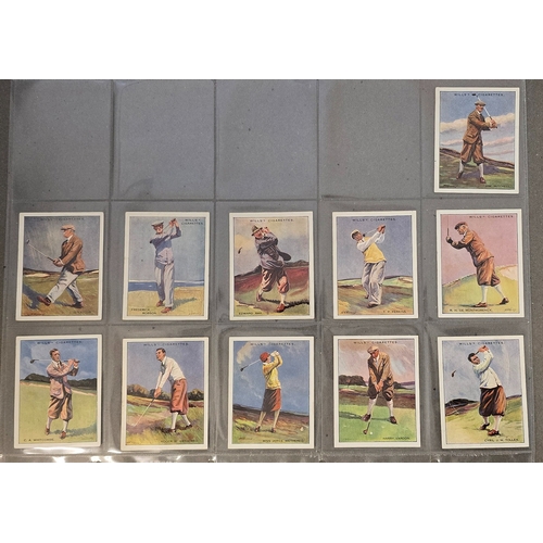 43 - Wills. Complete set in plastic sleeves with 1930 Famous Golfers, generally good. Cat. £600. (L)