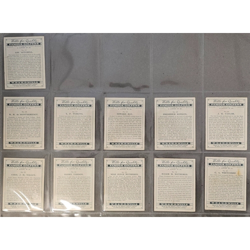 43 - Wills. Complete set in plastic sleeves with 1930 Famous Golfers, generally good. Cat. £600. (L)