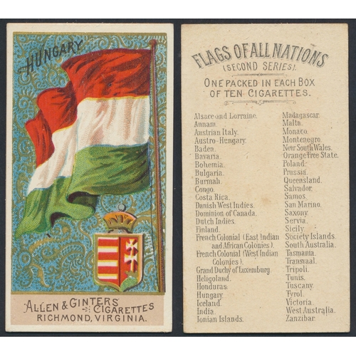 46 - Allen & Ginter. Complete set in plastic sleeves with 1890 Flags of All Nations Second Series, genera... 