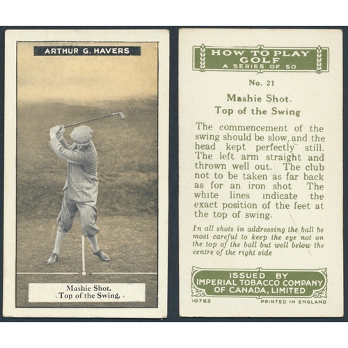 49 - Imperial Tobacco Co. Of Canada. Complete set in plastic sleeves with 1925 How to Play Golf, generall... 