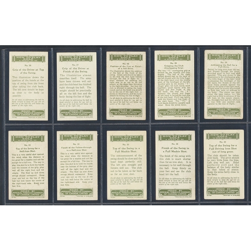 49 - Imperial Tobacco Co. Of Canada. Complete set in plastic sleeves with 1925 How to Play Golf, generall... 