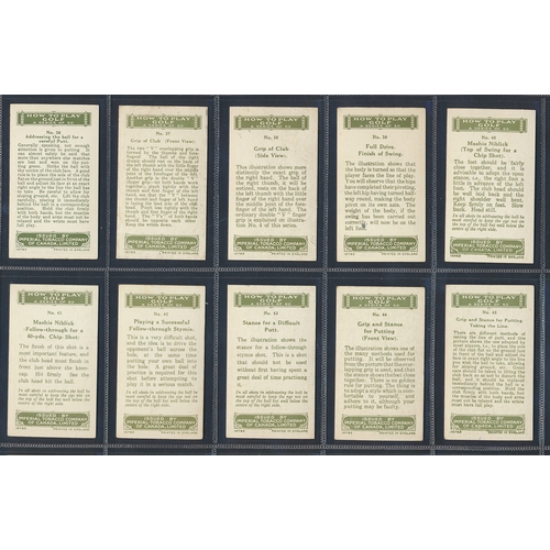 49 - Imperial Tobacco Co. Of Canada. Complete set in plastic sleeves with 1925 How to Play Golf, generall... 
