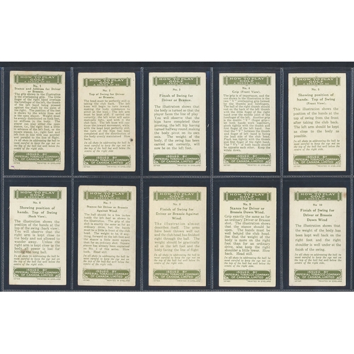 49 - Imperial Tobacco Co. Of Canada. Complete set in plastic sleeves with 1925 How to Play Golf, generall... 