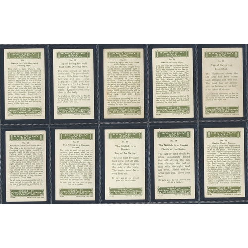49 - Imperial Tobacco Co. Of Canada. Complete set in plastic sleeves with 1925 How to Play Golf, generall... 