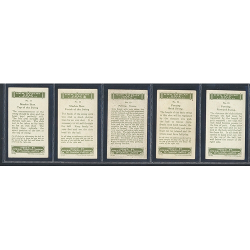 49 - Imperial Tobacco Co. Of Canada. Complete set in plastic sleeves with 1925 How to Play Golf, generall... 