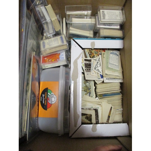 52 - Collection with mostly trade cards with some cigarette card ranges, including Barratt Famous Footbal... 