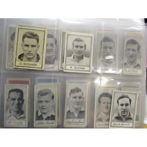 52 - Collection with mostly trade cards with some cigarette card ranges, including Barratt Famous Footbal... 