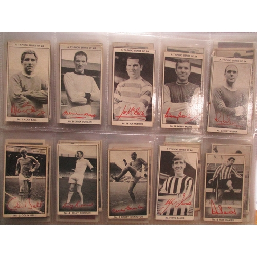 52 - Collection with mostly trade cards with some cigarette card ranges, including Barratt Famous Footbal... 