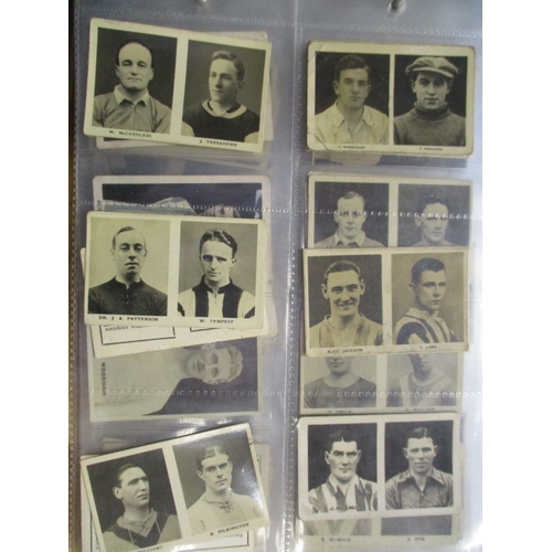 52 - Collection with mostly trade cards with some cigarette card ranges, including Barratt Famous Footbal... 