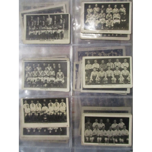 52 - Collection with mostly trade cards with some cigarette card ranges, including Barratt Famous Footbal... 