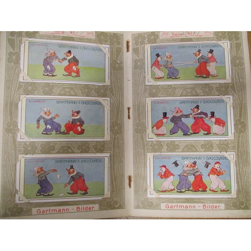 60 - Gartmann. Complete sets in 3 Gartmann Sammel stock books, including Clown - Duel S. 186, Old Castles... 