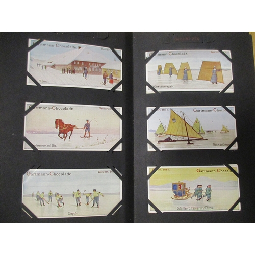 60 - Gartmann. Complete sets in 3 Gartmann Sammel stock books, including Clown - Duel S. 186, Old Castles... 