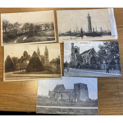 87 - Misc. coln. of vintage and modern cards in 8 albums and some loose, with artist drawn, ptd and R.P's... 
