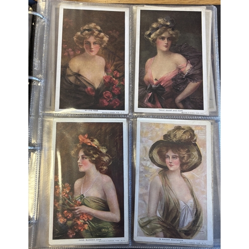 87 - Misc. coln. of vintage and modern cards in 8 albums and some loose, with artist drawn, ptd and R.P's... 