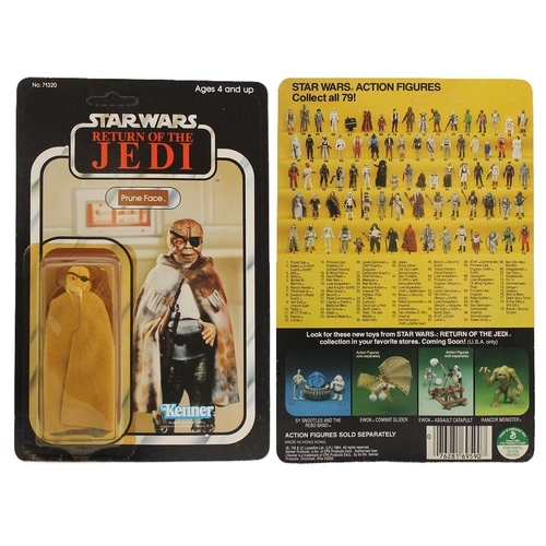 Star Wars. Kenner. Vintage 1984 Return of the Jedi 79A Prune Face 3.75 inch figure, mint in excellent unpunched bubble pack (bubble yellowed). (T)