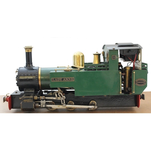 The Roundhouse Engineering Co. (Doncaster). Gauge 1 unboxed 0-6-0 3 'Lady Anne' live steam tank locomotive, unboxed in excellent condition with controller. (B)