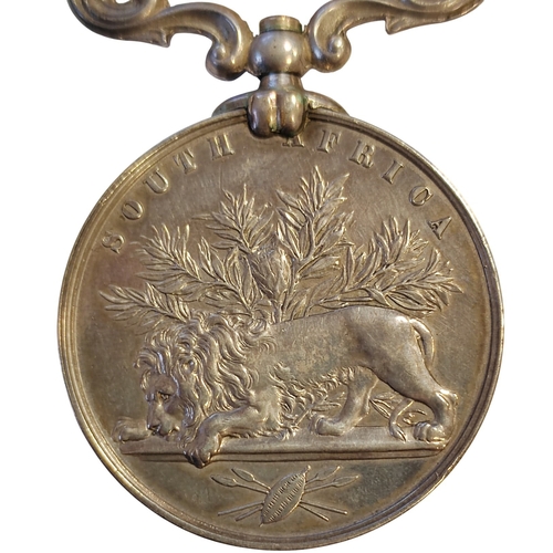 7 - 1879 South Africa Medal 1879 clasp to 1598 Pte C. Thompson. 17th Dco.Lrs, light edge knocks otherwis... 