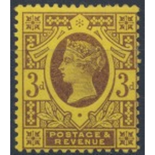 220 - 1890 3d purple/orange, a notably off-centre large part o.g. example, accompanied by RPS cert (1975).... 
