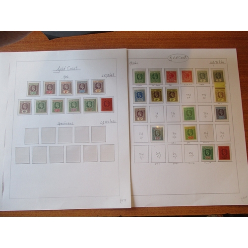 226 - KEVII M/U coln on 3 album pages, incl 1902-10 vals to to 1/- M/UM (incl shades) plus 2s6d to £1 U, 1... 