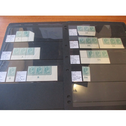 229 - 1902-11 DLR and Harrison ½d blue-green (and shades) large M/UM range on stockpages. Incl singles, st... 