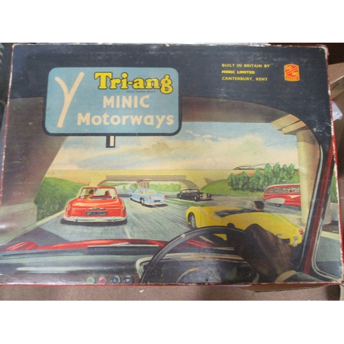 156 - Triang Minic Motorways. Collection generally good in good boxes with boxed Double Decker Bus No M.15... 