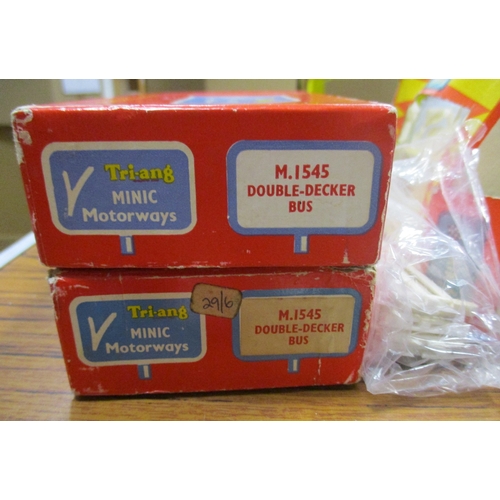 156 - Triang Minic Motorways. Collection generally good in good boxes with boxed Double Decker Bus No M.15... 