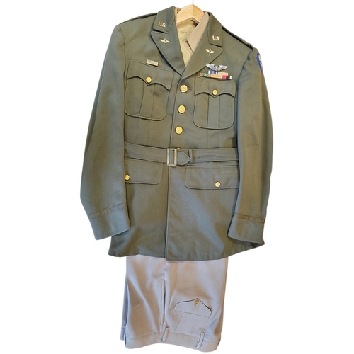 100 - WW2 USAAF dress uniform complete with jackets, trousers, shirt and ties (2), jacket features 9th Air... 