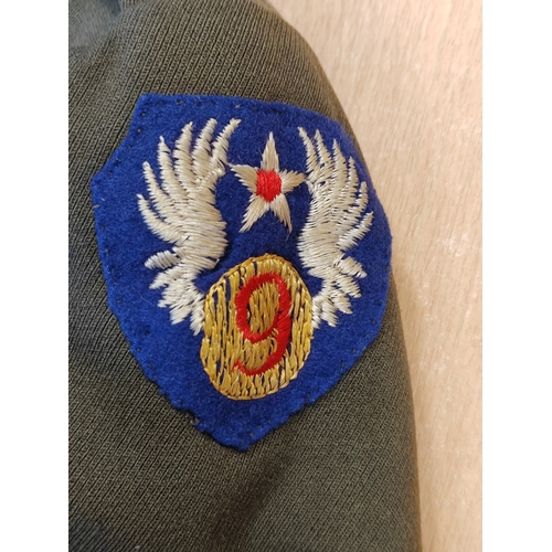 100 - WW2 USAAF dress uniform complete with jackets, trousers, shirt and ties (2), jacket features 9th Air... 