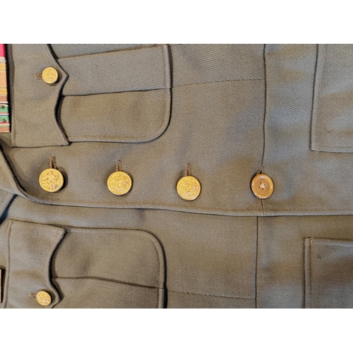 100 - WW2 USAAF dress uniform complete with jackets, trousers, shirt and ties (2), jacket features 9th Air... 