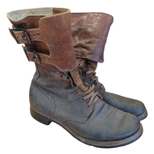 109 - M-43 double buckle boots, BFG trade mark to sole, Goodrich, Armor Tred, smudged/faded writing inside... 