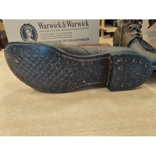 109 - M-43 double buckle boots, BFG trade mark to sole, Goodrich, Armor Tred, smudged/faded writing inside... 