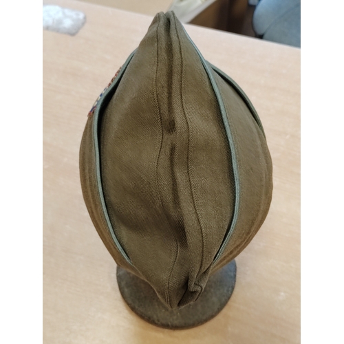 112 - Infantry garrison cap with Para/Glider patch, written inside - Mulhall / M-7774, size 6 3/4, plus do... 